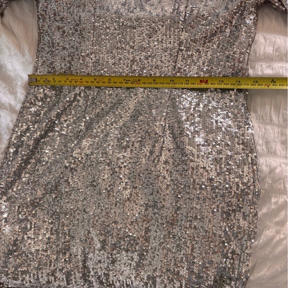 Ronny Kobo Collection Silver Sequin Long Sleeve Dress - Picture 14 of 15